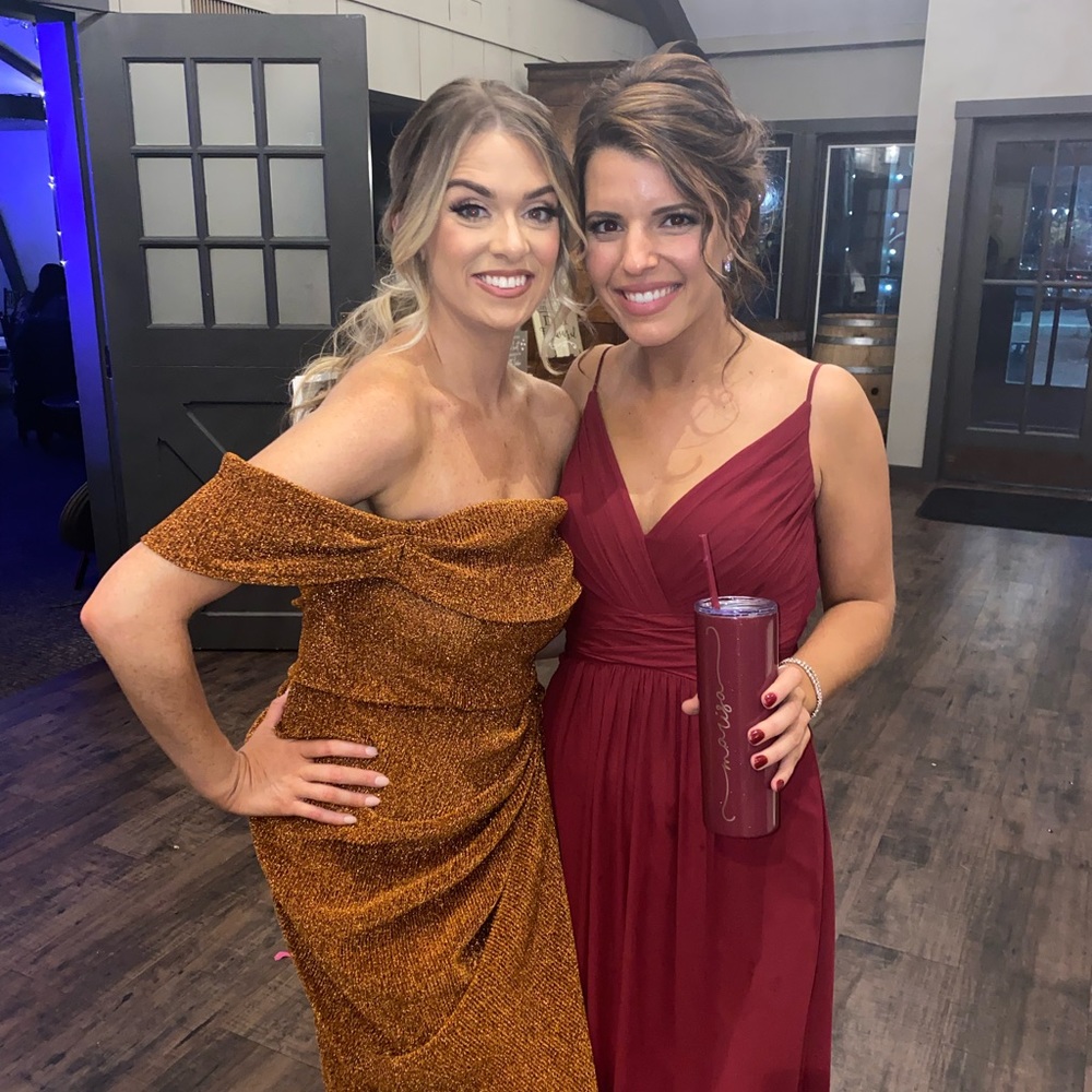 Maroon Beautiful Bridesmaid Dress 😻✨ - Picture 4 of 5